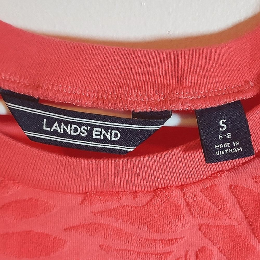 🏖NWOT Lands' End Women's Jacquard Terry T-shirt Dress Cover-up - Picture 5 of 6